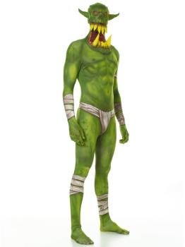 Disfraz de orco aterrador verde Morphsuit infantil