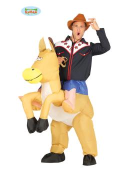 Disfraz hinchable de cowboy de rodeo para adulto