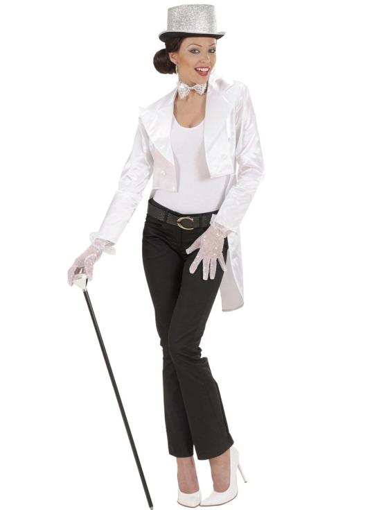 Frac blanco de raso para mujer