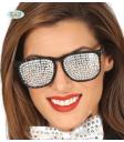 Gafas plateadas con brillantes incrustados