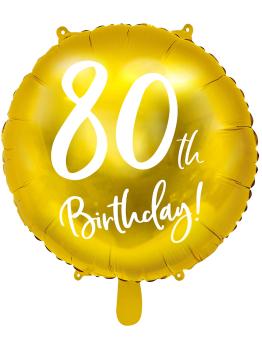 Globo 80 th Birthday dorado (45 cm)