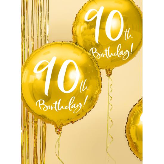 Globo 90 th Birthday dorado (45 cm)