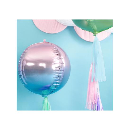 Globo con forma de bola azul y violeta iridiscente - Iridescent Mermaid