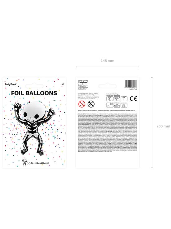 Globo de foil Esqueleto Halloween (84x10 cm)