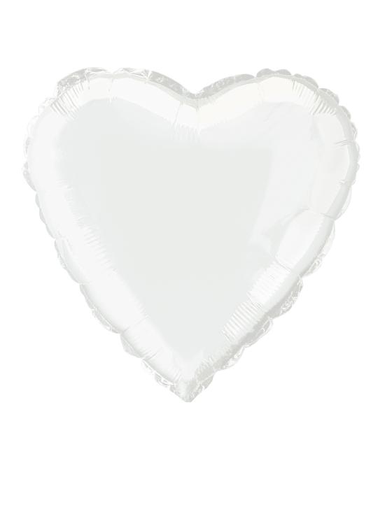 Globo de foil con forma de corazón blanco