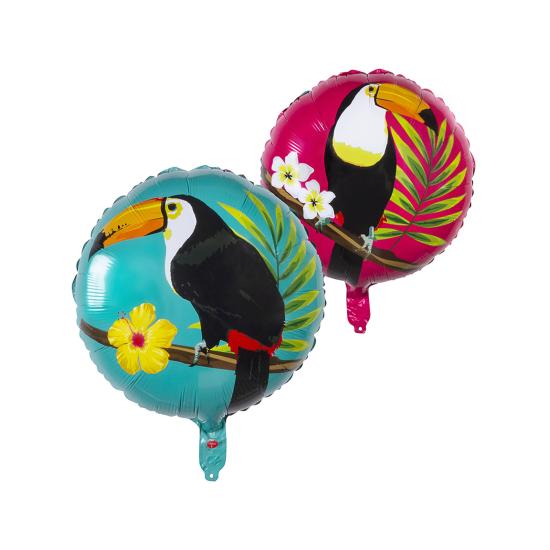 Globo de foil con tucán dos colores (45 cm) - Toucan Party