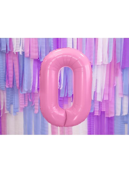 Globo foil "0" en rosa 86 cm