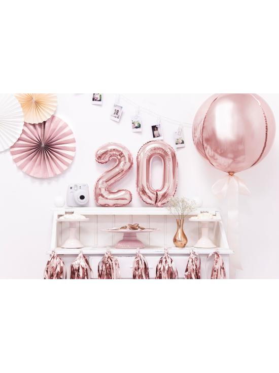 Globo foil "0" oro rosa (35 cm)