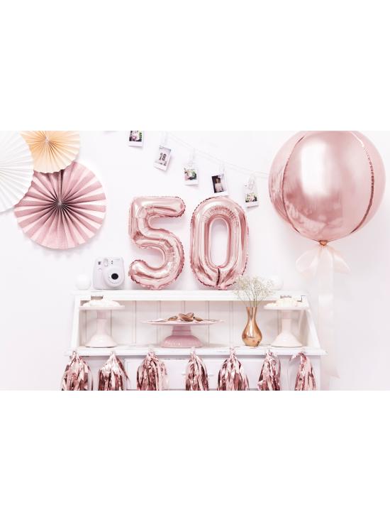 Globo foil "0" oro rosa (35 cm)