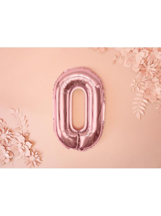 Globo foil "0" oro rosa (35 cm)