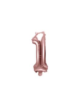 Globo foil "1" oro rosa (35 cm)