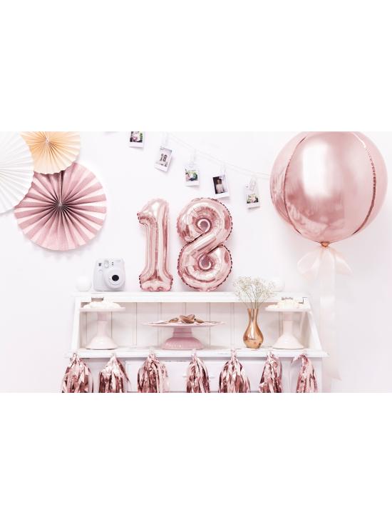 Globo foil "1" oro rosa (35 cm)