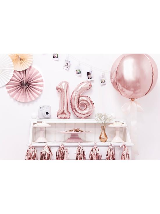 Globo foil "1" oro rosa (35 cm)