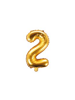 Globo foil "2" dorado (35 cm)