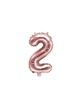 Globo foil "2" oro rosa (35 cm)