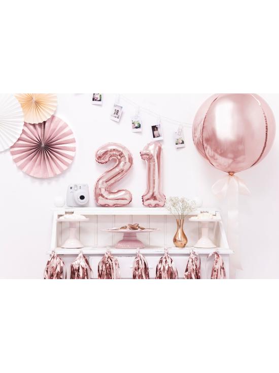 Globo foil "2" oro rosa (35 cm)