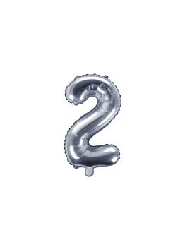 Globo foil "2" plateado