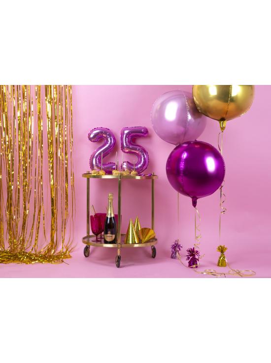 Globo foil "2" rosa oscuro