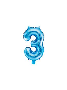 Globo foil "3" azul