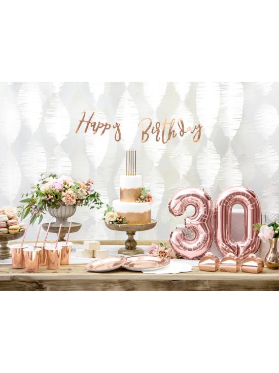 Globo foil "3" oro rosa (35 cm)