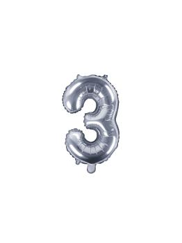 Globo foil "3" plateado