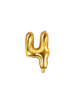 Globo foil "4" dorado (35 cm)