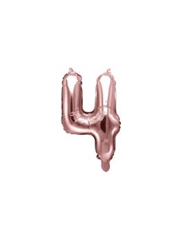 Globo foil "4" oro rosa (35 cm)