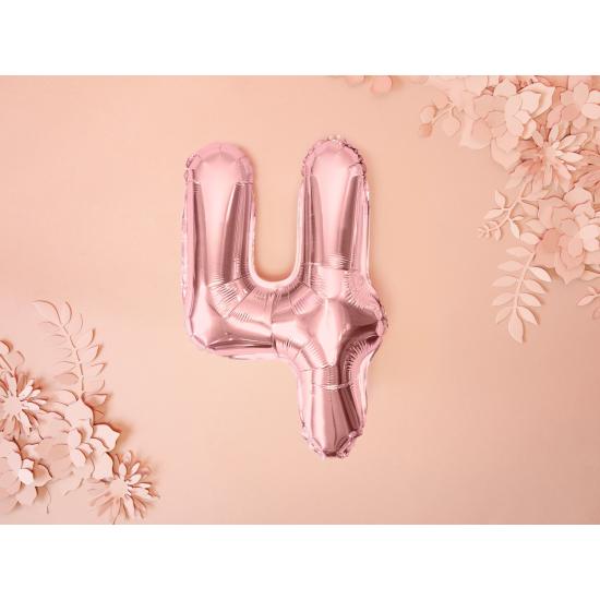 Globo foil "4" oro rosa (35 cm)