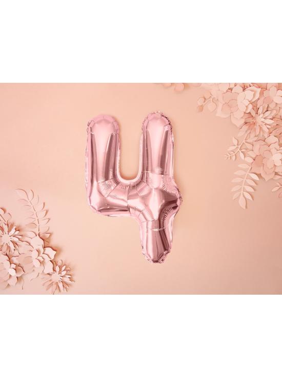 Globo foil "4" oro rosa (35 cm)
