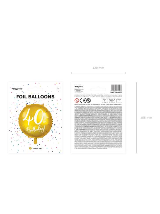 Globo foil "40" dorado