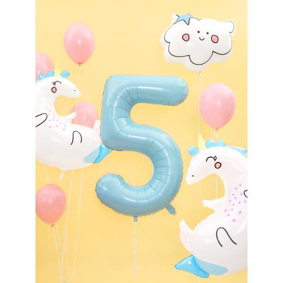 Globo foil "5" en azul claro 86 cm