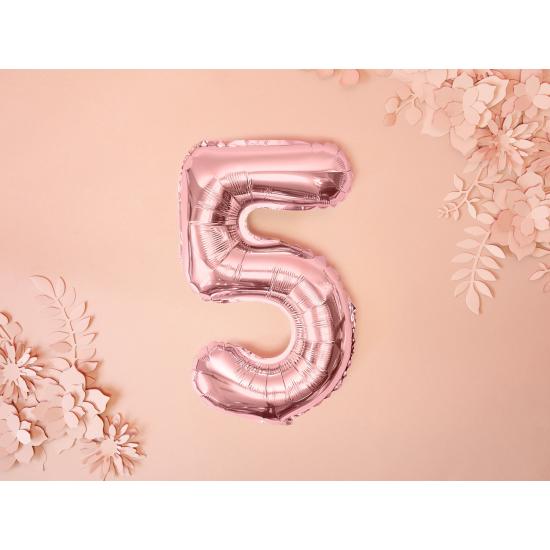 Globo foil "5" oro rosa (35 cm)