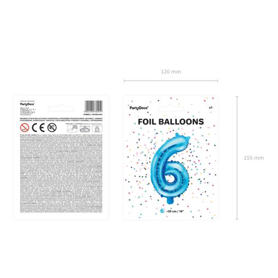 Globo foil "6" azul