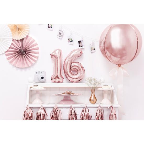 Globo foil "6" oro rosa (35 cm)