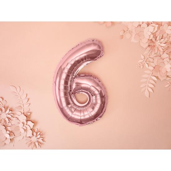 Globo foil "6" oro rosa (35 cm)