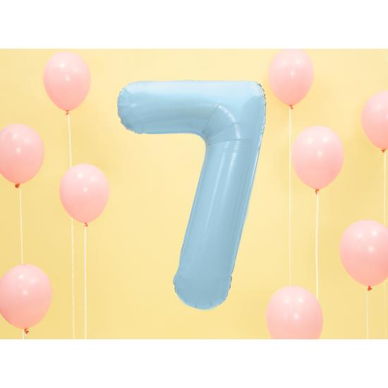 Globo foil "7" en azul claro 86 cm