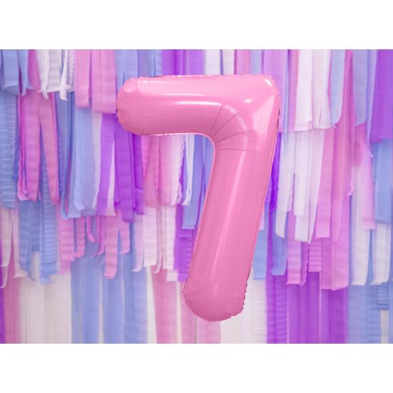 Globo foil "7" en rosa 86 cm
