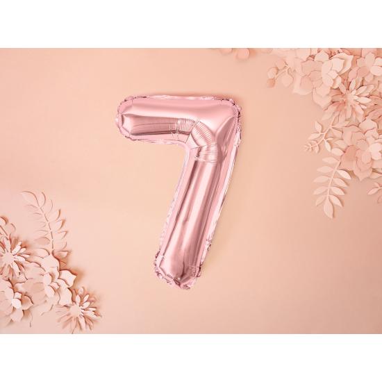 Globo foil "7" oro rosa (35 cm)
