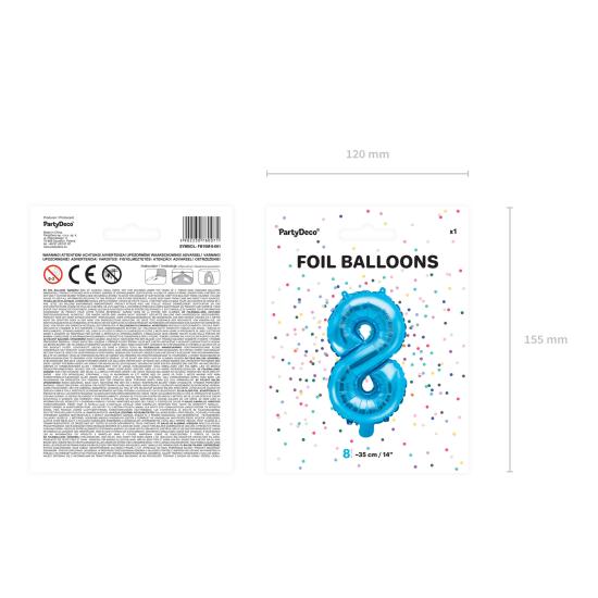 Globo foil "8" azul