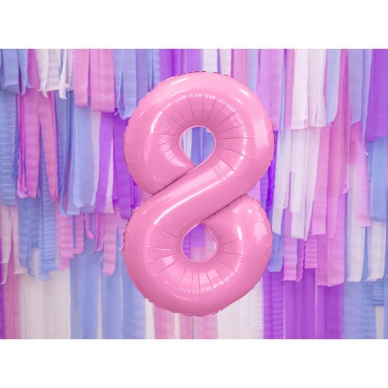 Globo foil "8" en rosa 86 cm