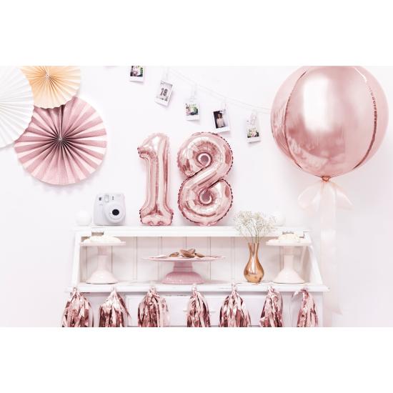 Globo foil "8" oro rosa (35 cm)