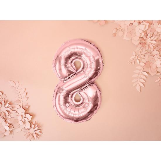 Globo foil "8" oro rosa (35 cm)