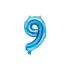 Globo foil "9" en azul 35 cm
