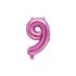 Globo foil "9" en rosa oscuro 35 cm