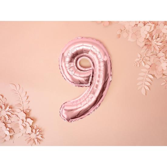 Globo foil "9" oro rosa (35 cm)