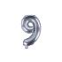 Globo foil "9" plateado (35 cm)