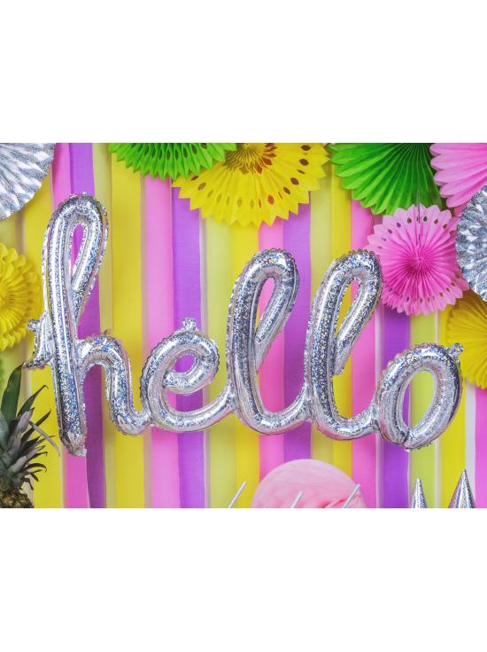 Globo foil "Hello" plateado