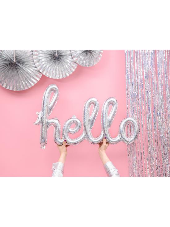 Globo foil "Hello" plateado