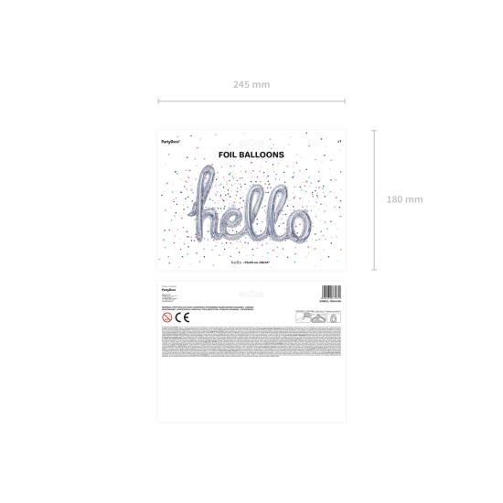 Globo foil "Hello" plateado