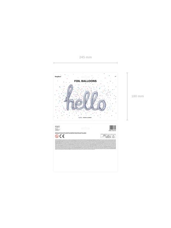 Globo foil "Hello" plateado